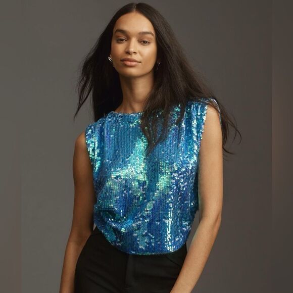 Anthropologie Pilcro Cashmere Sequin Sweater Vest NWT - Picture 1 of 12